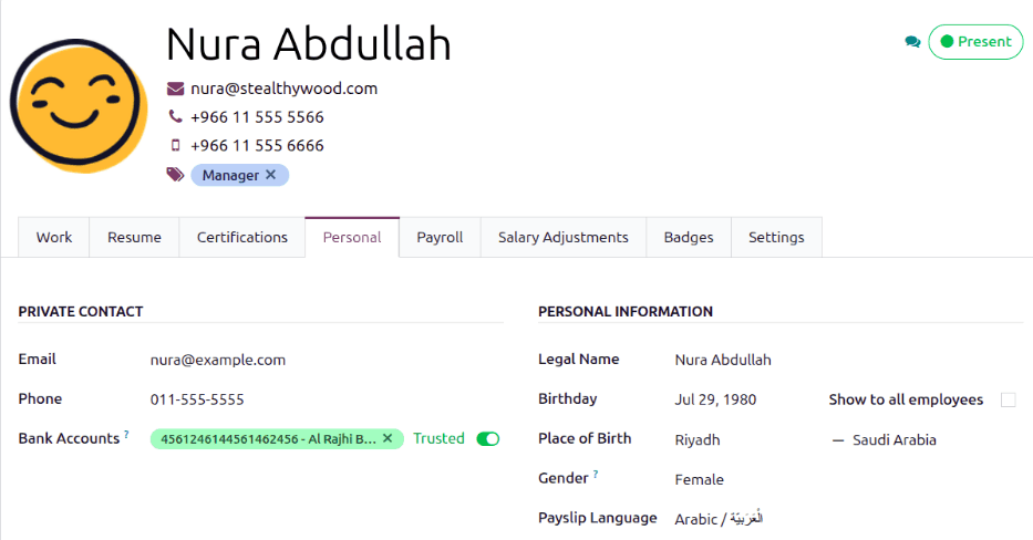 Odoo Saudi payroll bank payment configuration for salary disbursement and WPS compliance