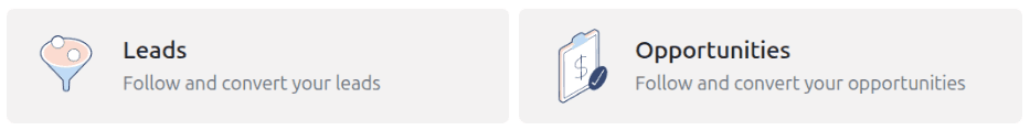 Lead and Opportunity navigation buttons in the Odoo reseller portal