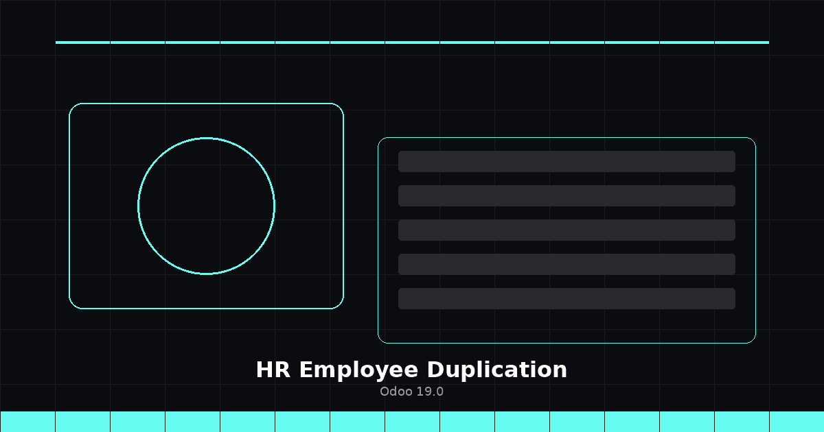 Odoo HR employee form showing the bank account field that is now cleared on duplication