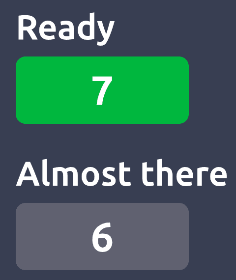 Odoo POS Order Status Screen showing ready and almost there order numbers for customer pickup