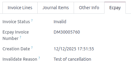 Odoo ECPay integration handling Taiwan e-invoice workflow within the ERP system