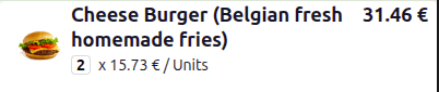 Products grouped by unit of measure in the Odoo POS interface showing separation between weight and piece-based items